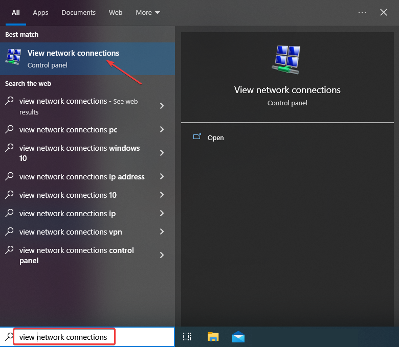 view network connections