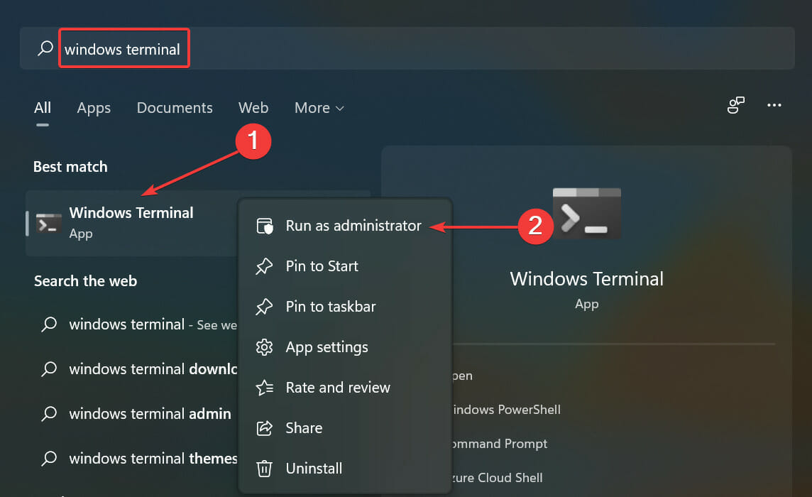 Terminale Windows per correggere i dispositivi biometrici che non vengono visualizzati in Gestione dispositivi Windows 11