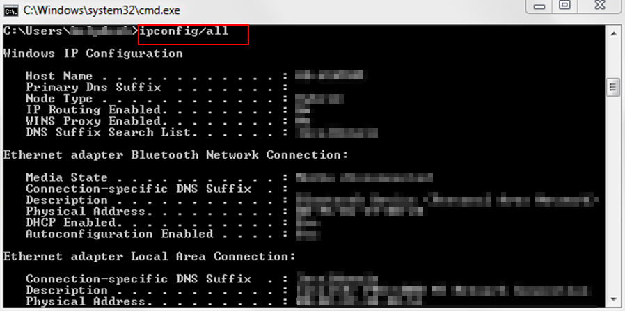 ipconfing cmd