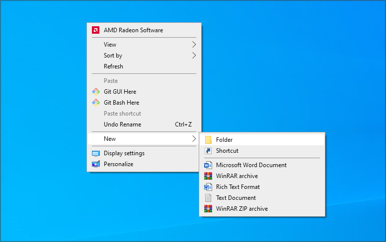 new folder desktop