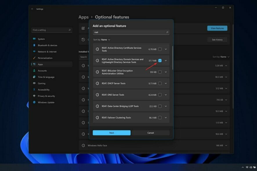 rsat-aduc enable active directory users and computers