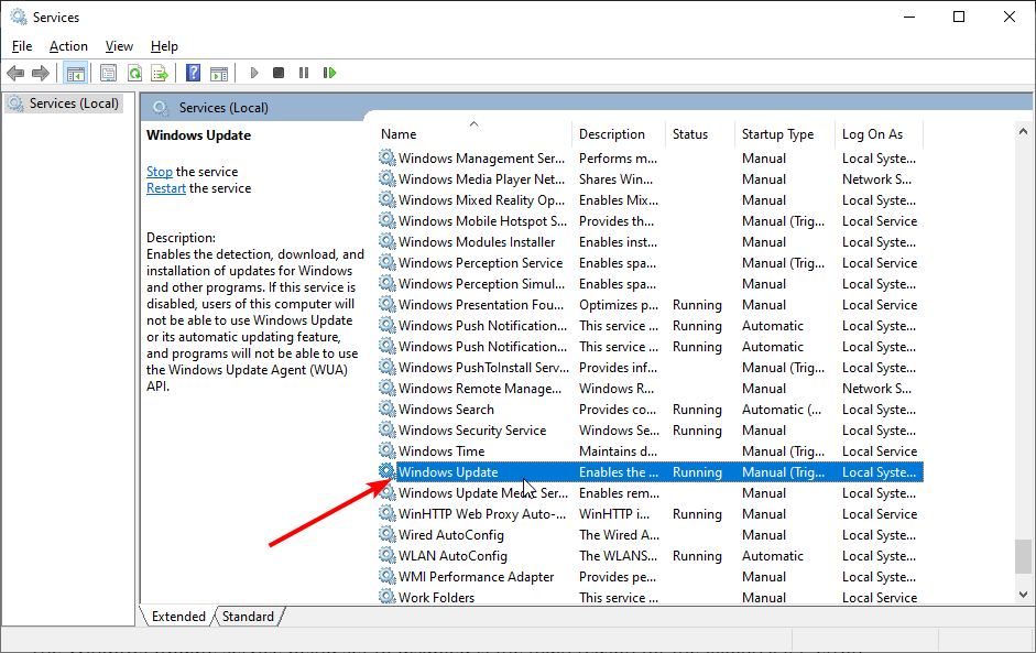 windows update 0x80070422