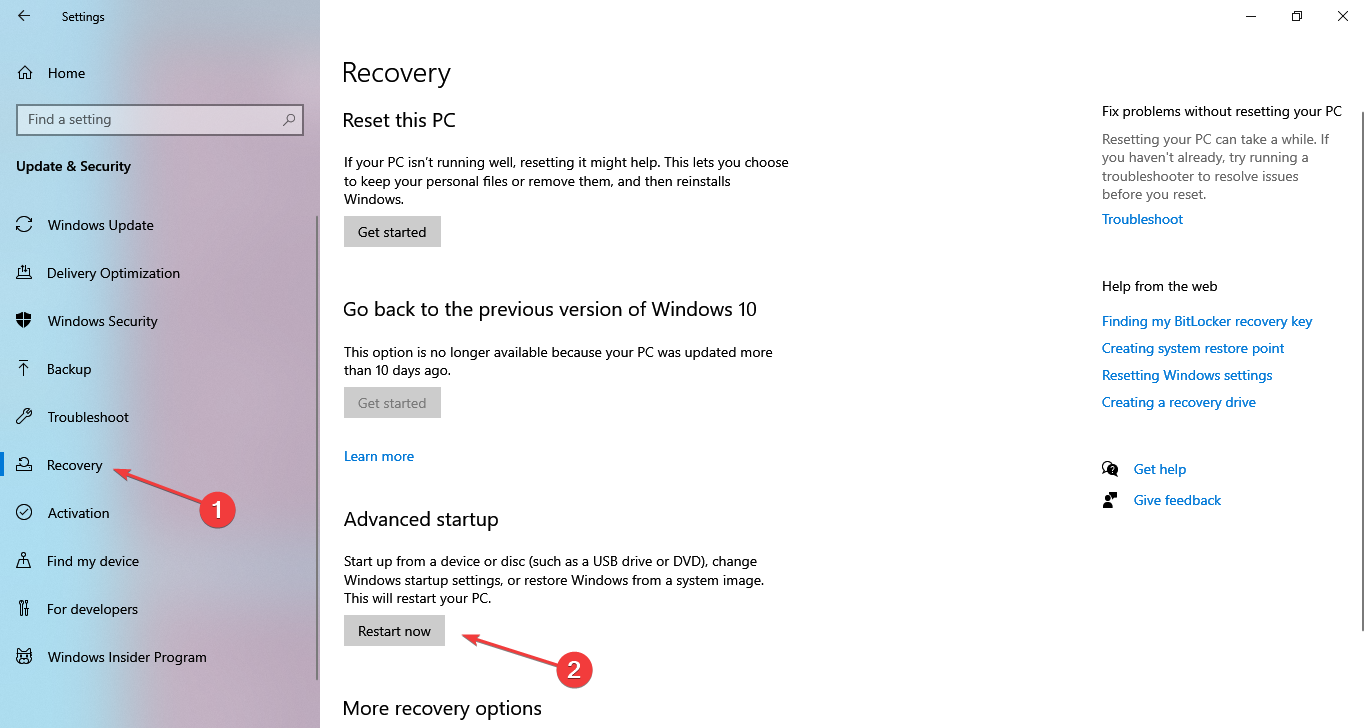 get started to fix windows 10 apps open and close immediately
