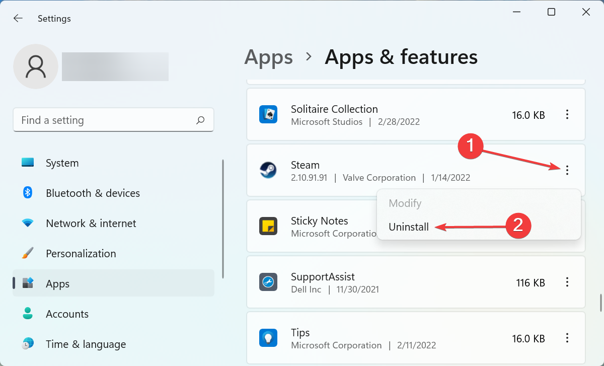 Uninstall to fix steam compatibility mode error