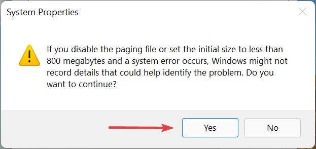 Click Yes