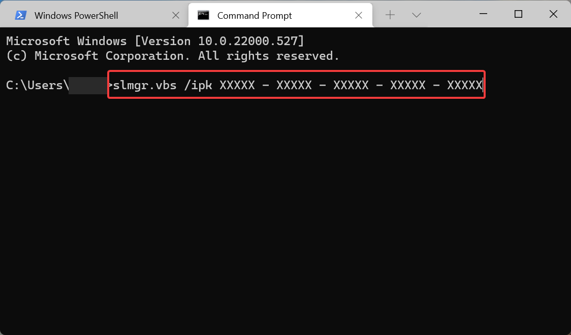 Add product key