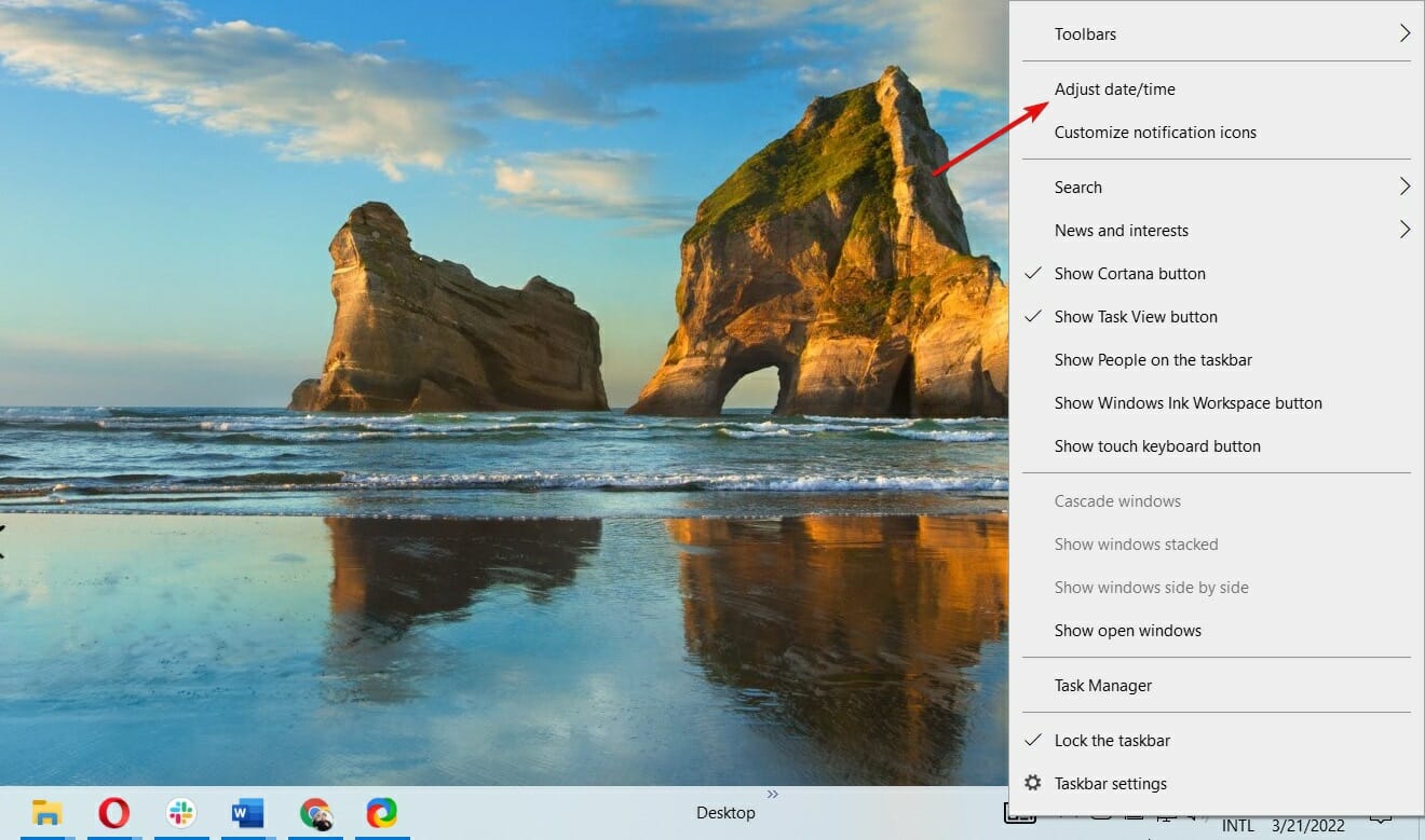 change date and time windows 10 taskbar