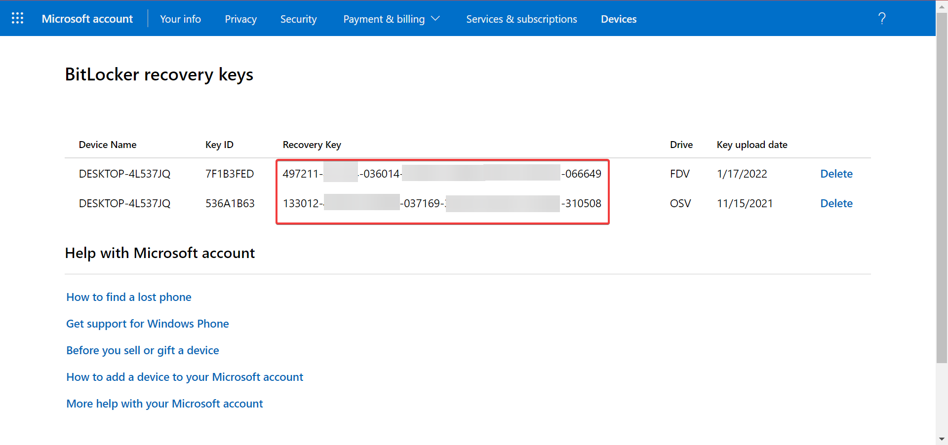 view bitlocker recovery key in windows 11