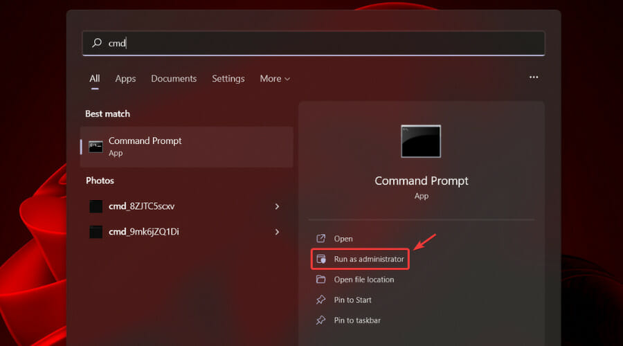 run cmd prompt as admin