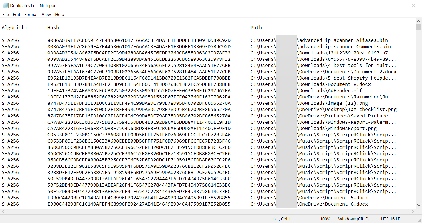 powershell duplicates text file
