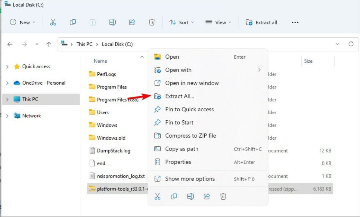 extract adb drivers download windows 11