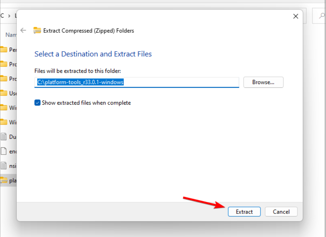 extract adb drivers download windows 11