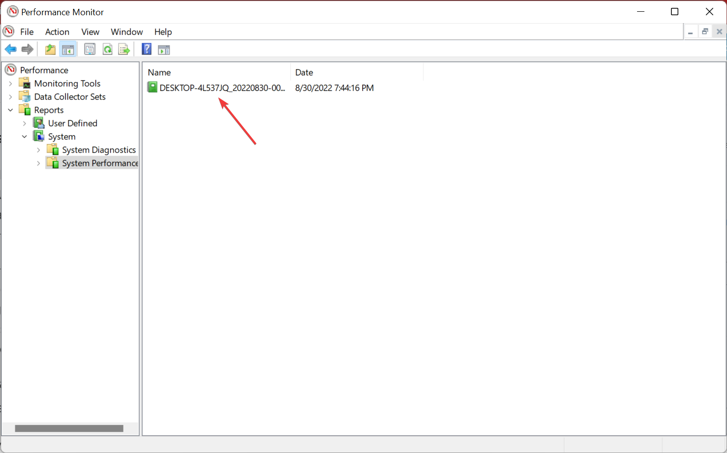 report to monitor system resource