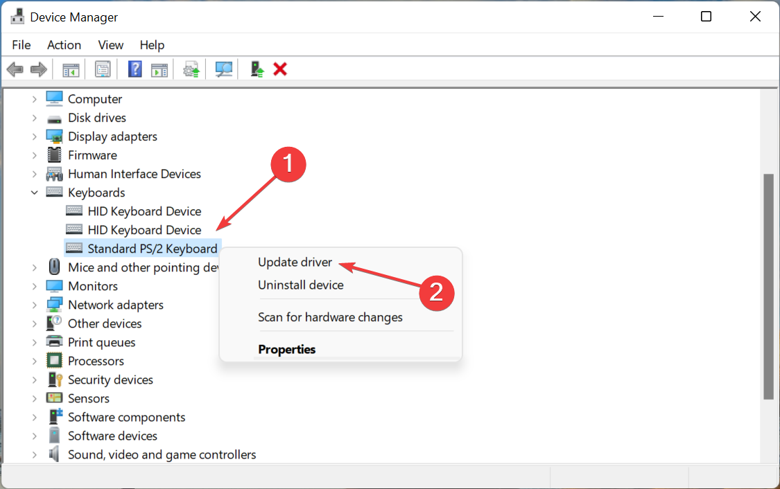 Update driver to fix windows 11 some keys not working