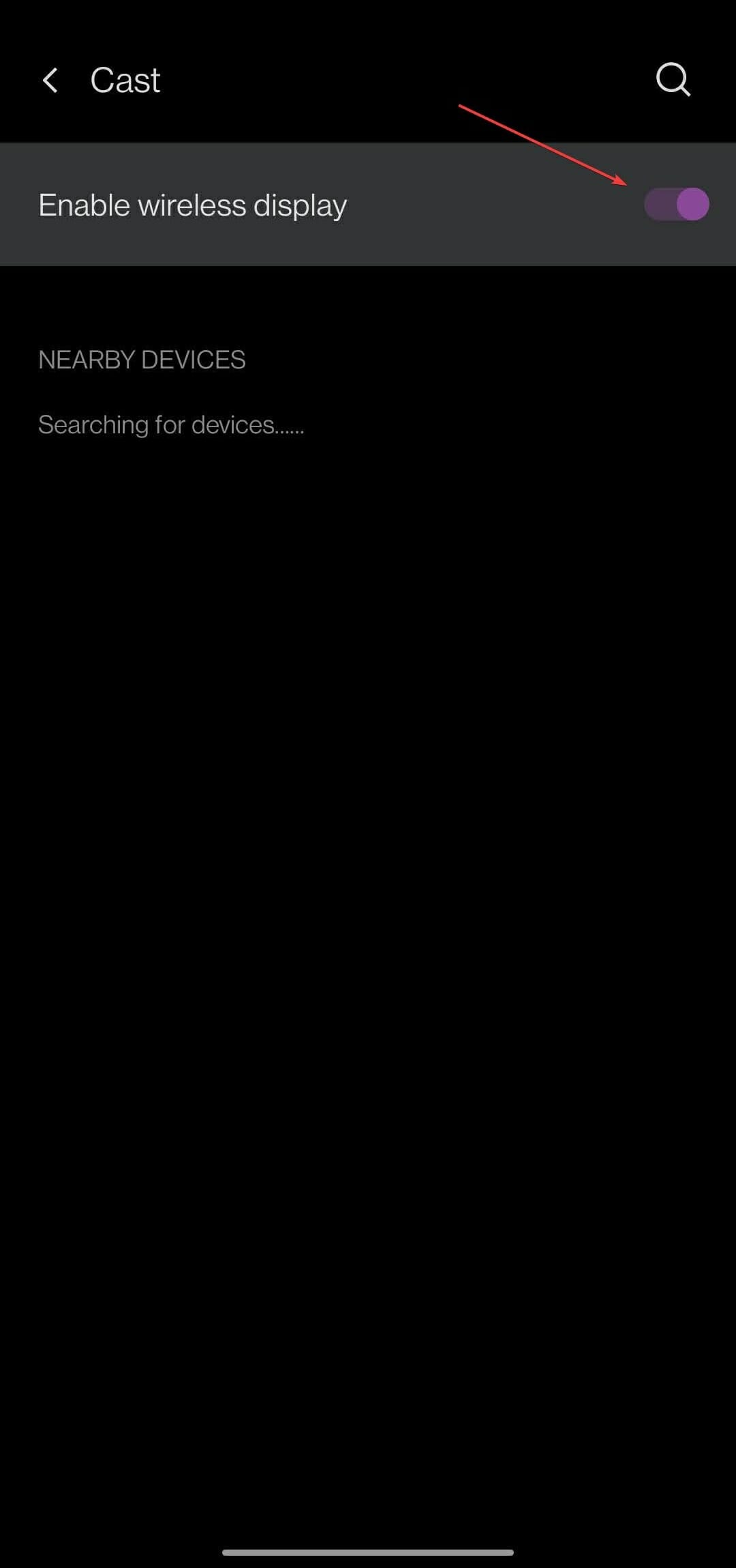 Enable wireless display.