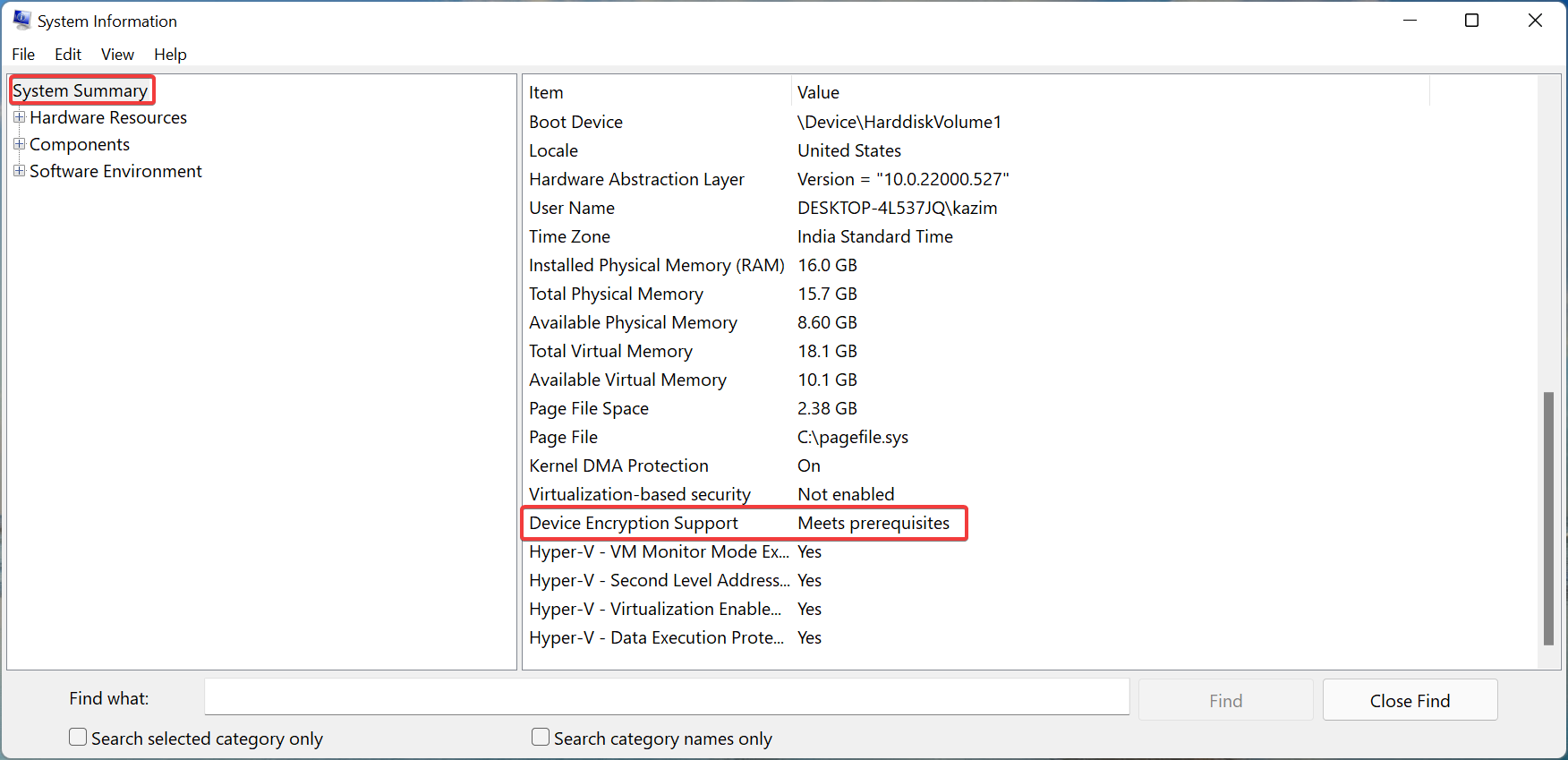 Device encryption support