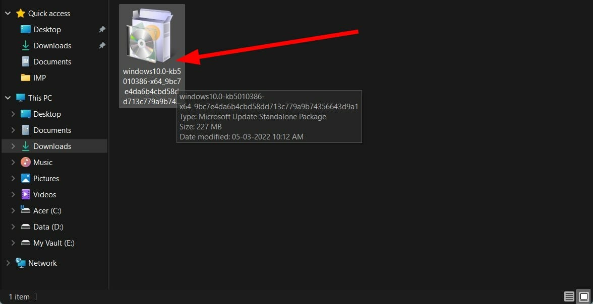 open the update