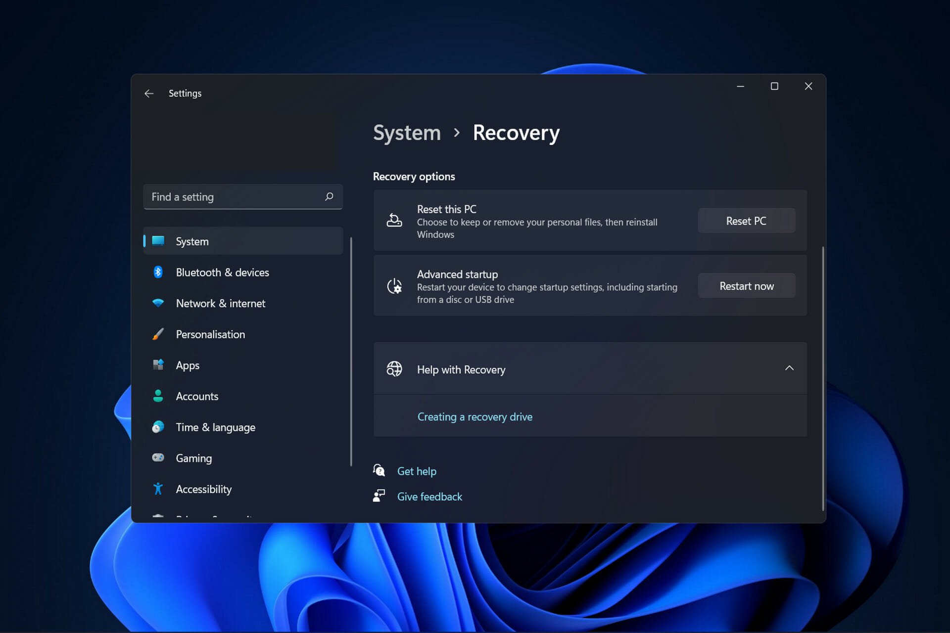 recovery how to enter recovery mode windows 11