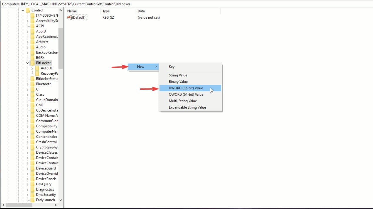 Creating DWORD Value