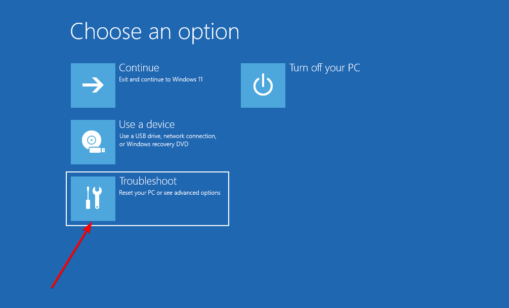 Troubleshoot to fix windows 11 error recovery