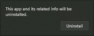 click uninstall again to remove uwp apps