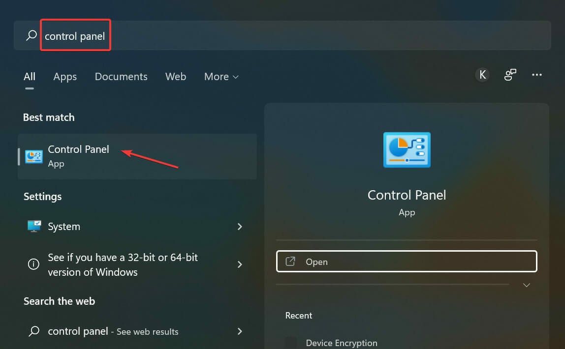 Control panel