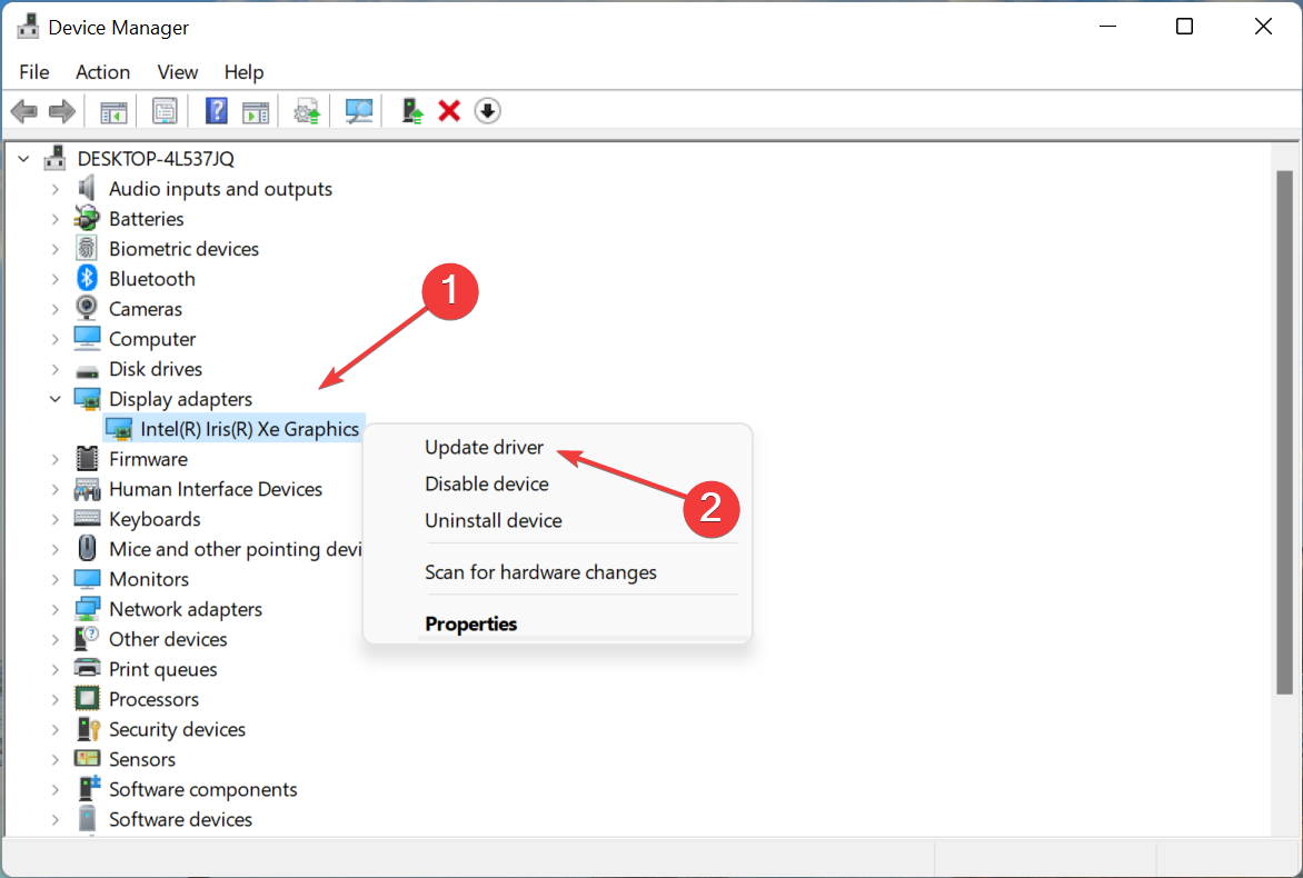 Update driver to fix windows 11 desktop not responding