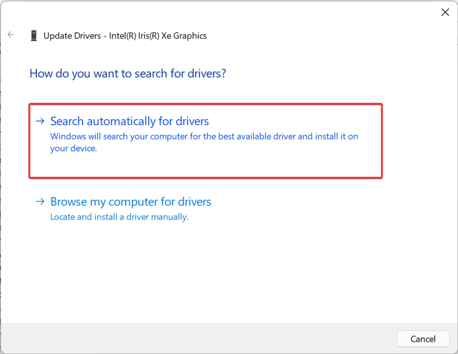 Search automatically for drivers