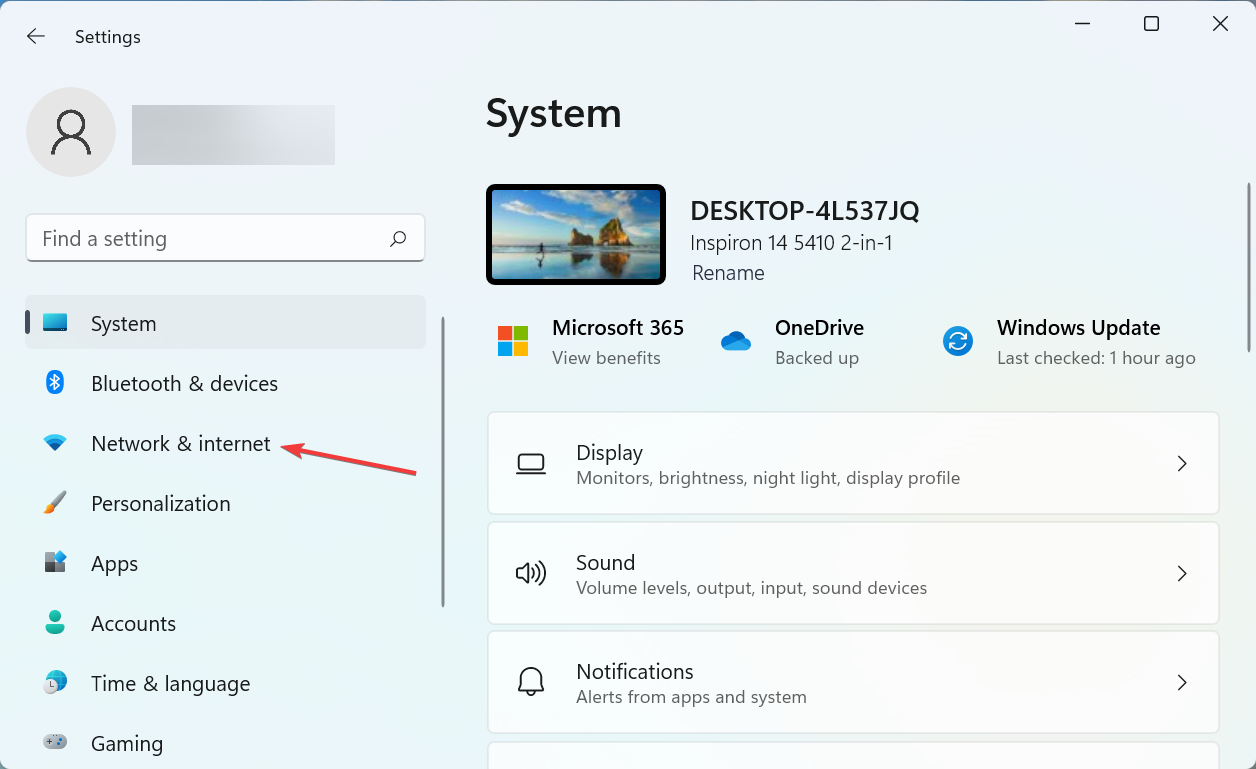 Network & internet to find windows 11 ip adress