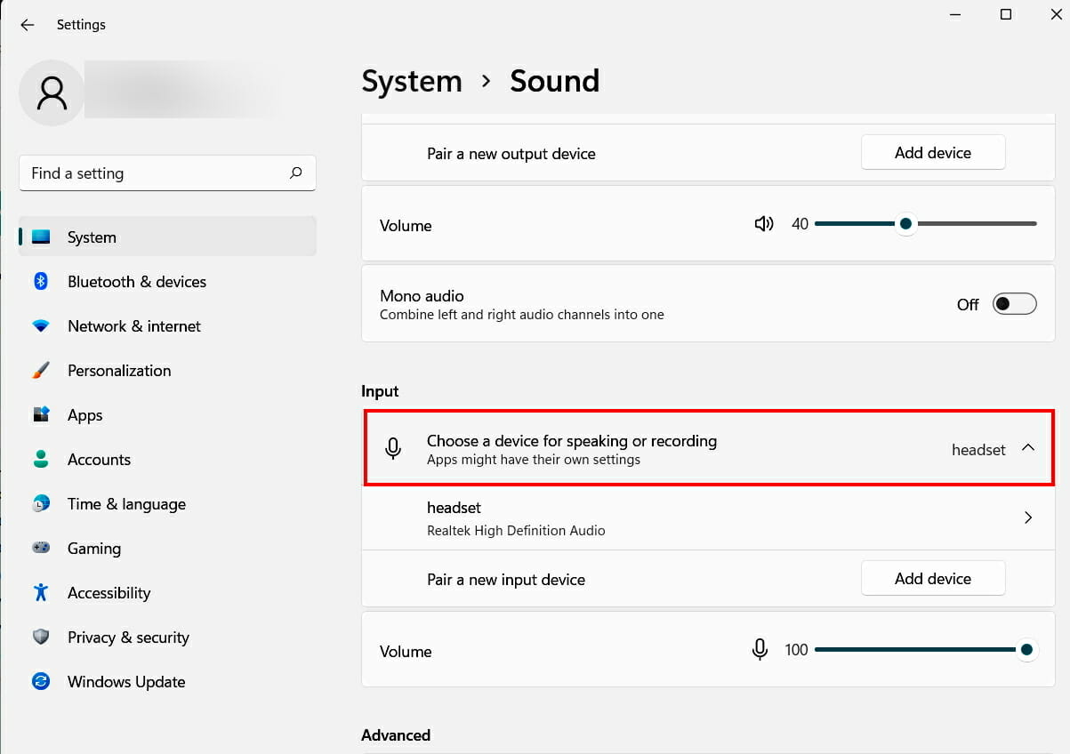 Choose Sound Device