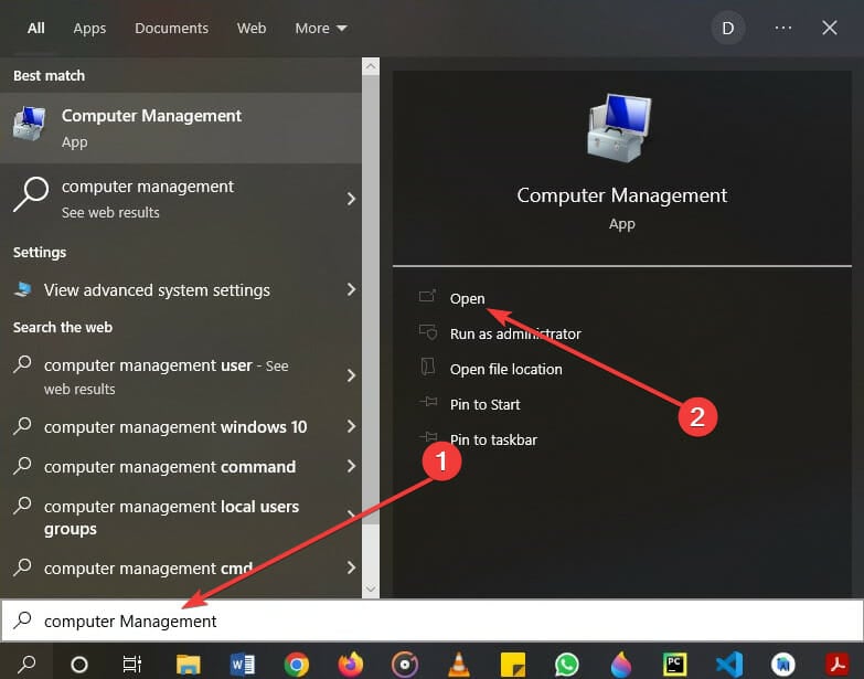 Computer management for Event Viewer