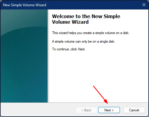 click next on the wizard
