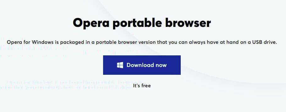 Opera portable browser