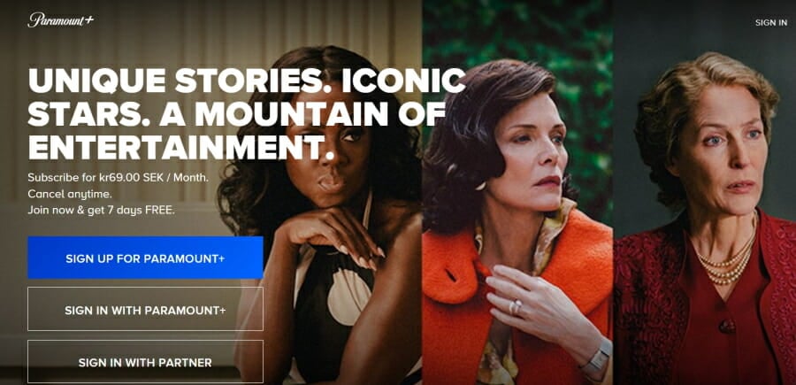 Paramount Webpage