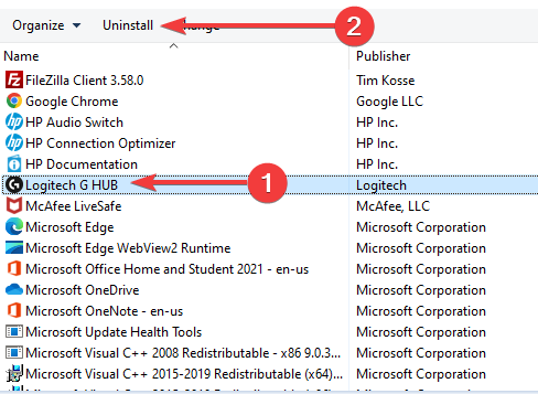 g pro wireless not showing up in logitech gaming software