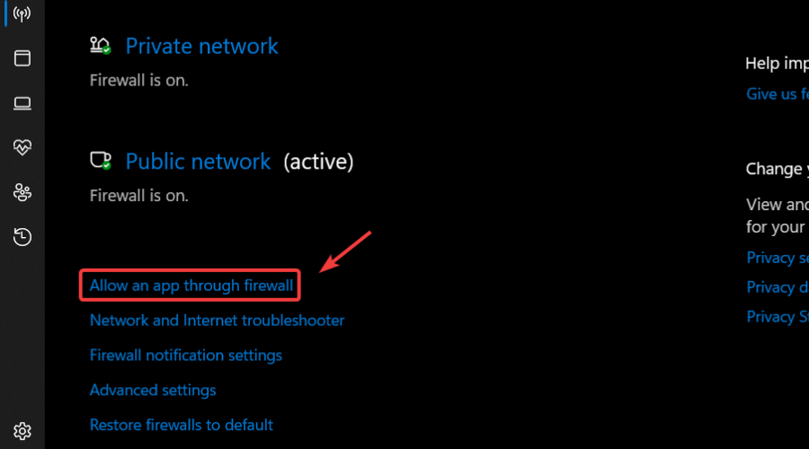allow app through firewall windows