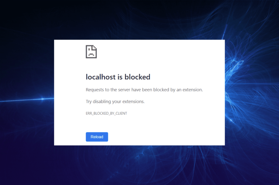 chrome error blocked by client