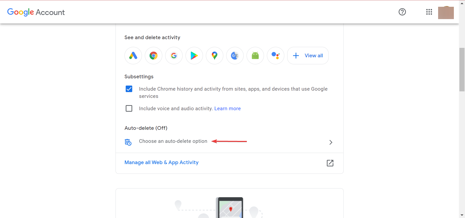 Choose an auto-delete option