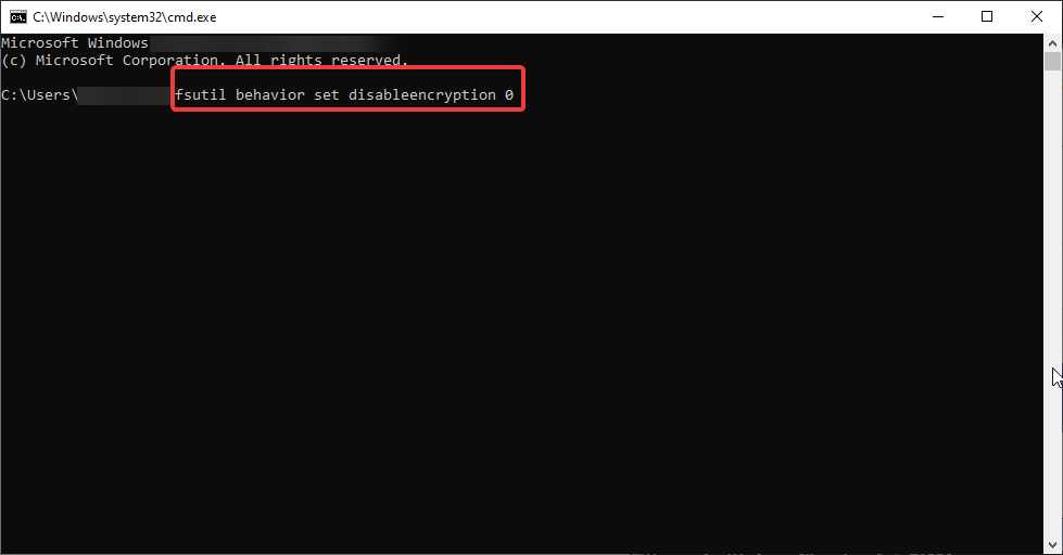 Executing a command in the command prompt windows screen
