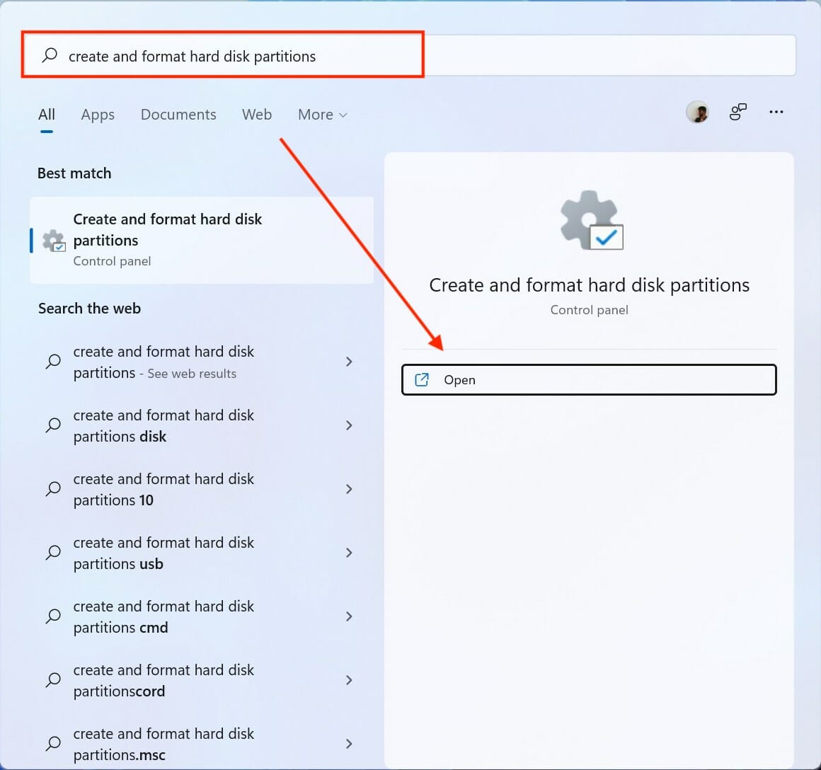Searching Create format hard disk partitions