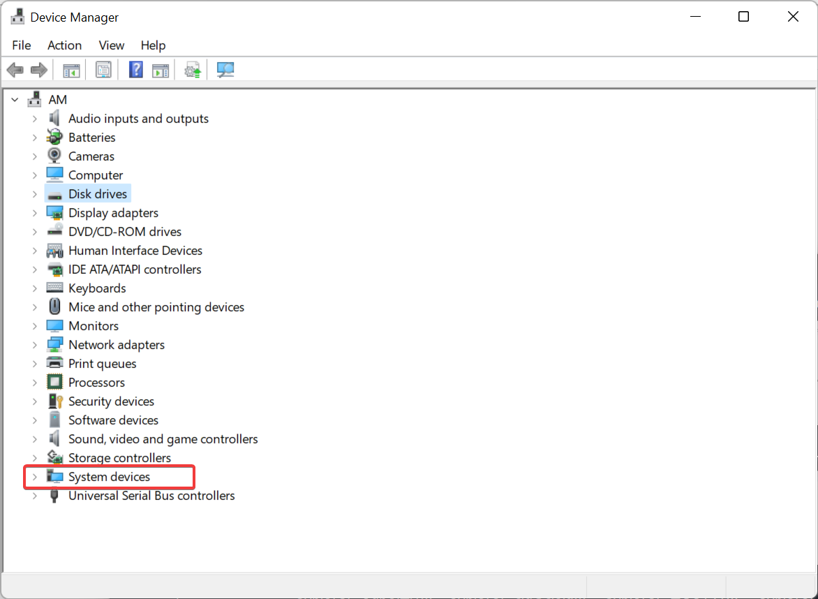 Expanding System Devices inside device manager