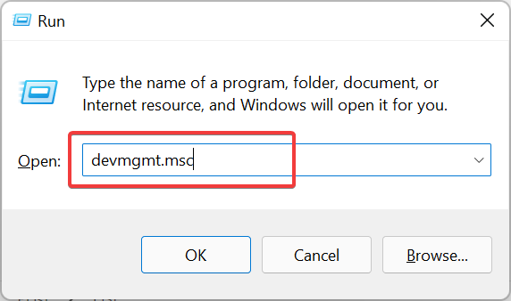 Opening device manager using Run