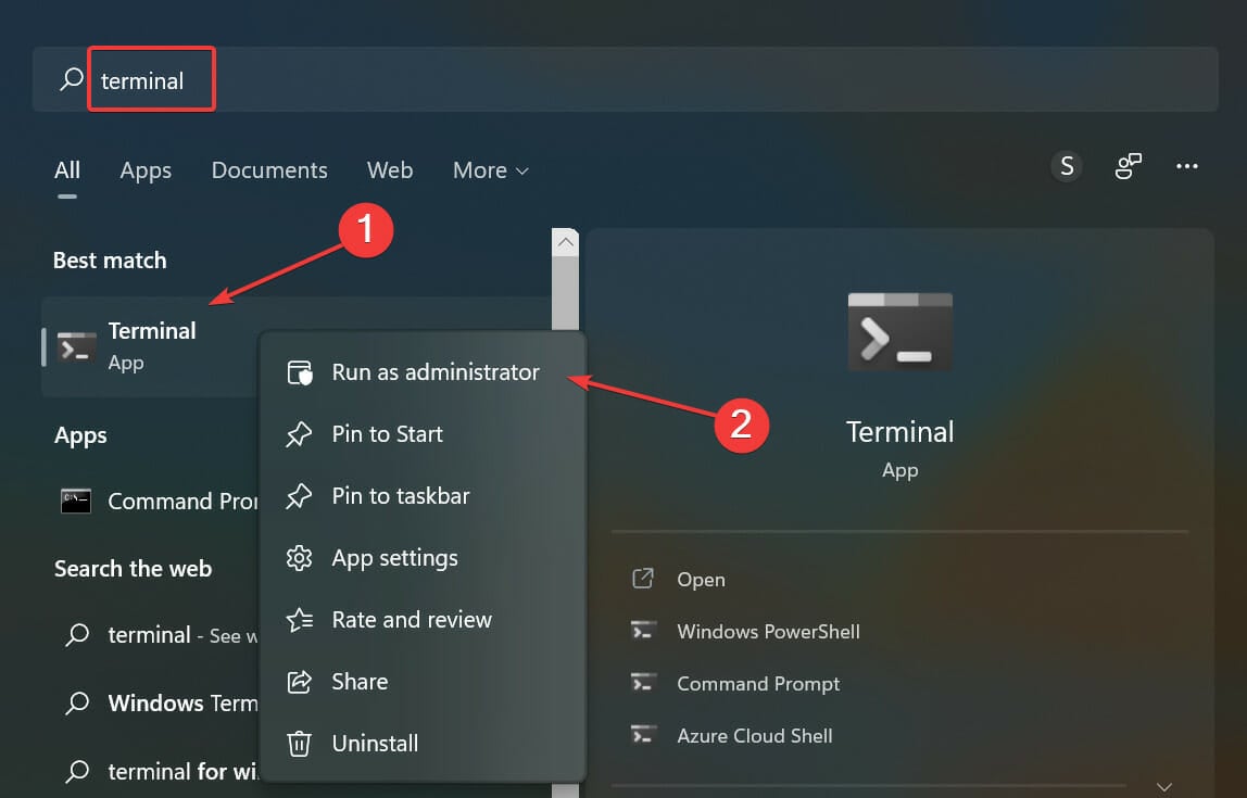 Terminal to fix windows 11 system restore taking a long time