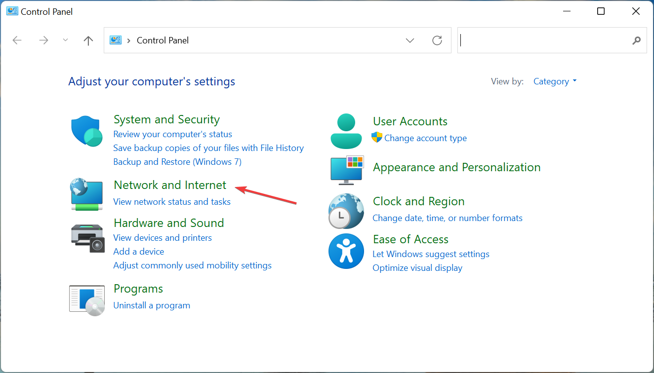 Network and Internet to fix windows 11 network sharing not working