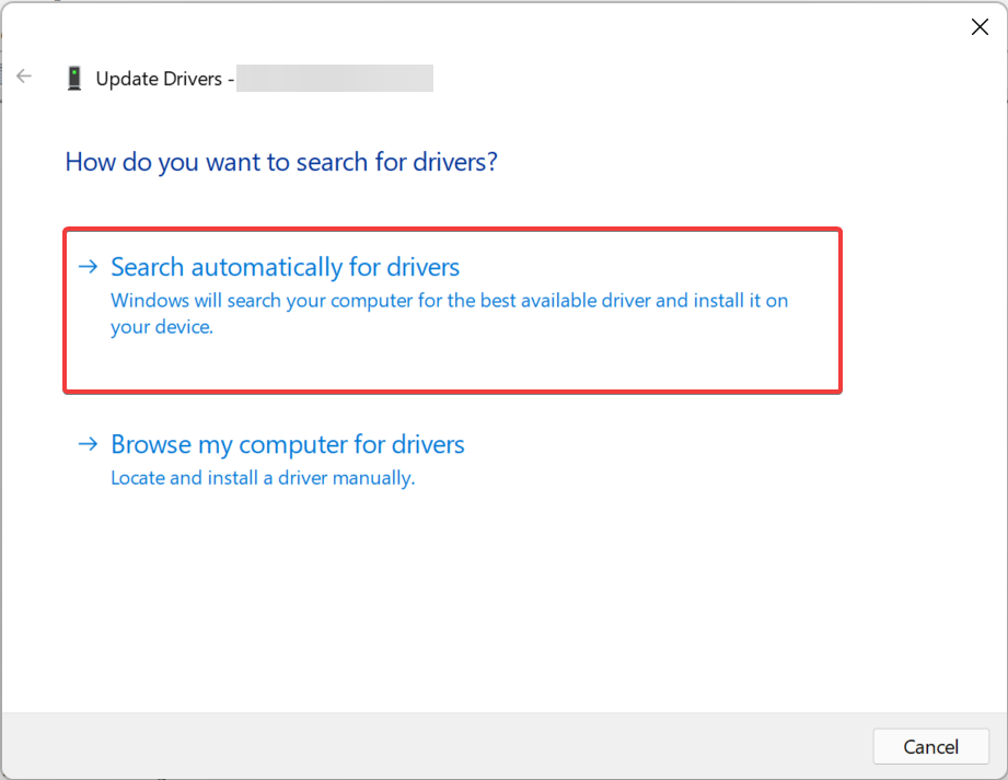 Search automatically for drivers