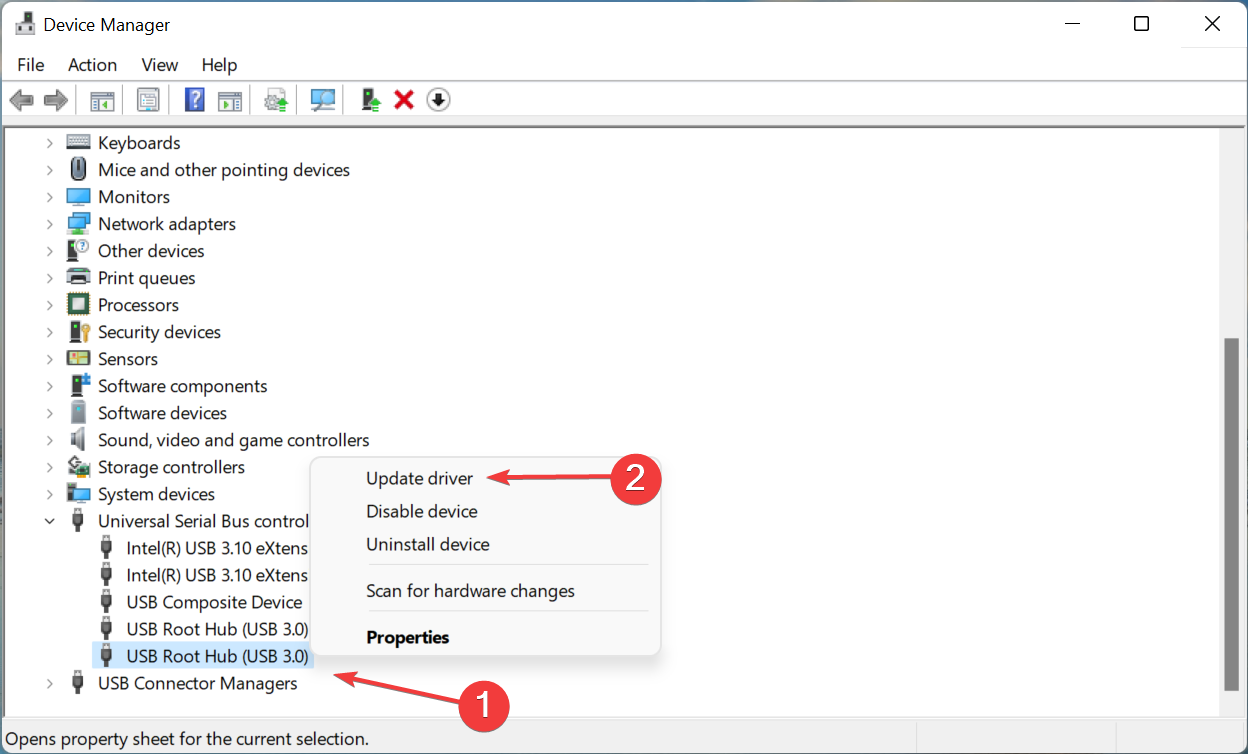 Update driver to fix Universal Serial Bus controller