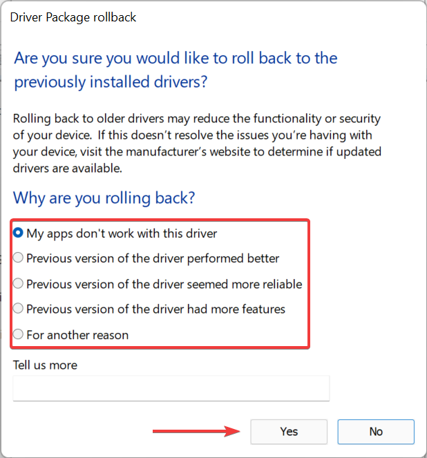 select reason