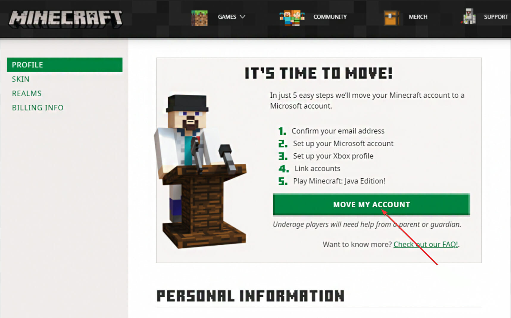 link mojang account to xbox