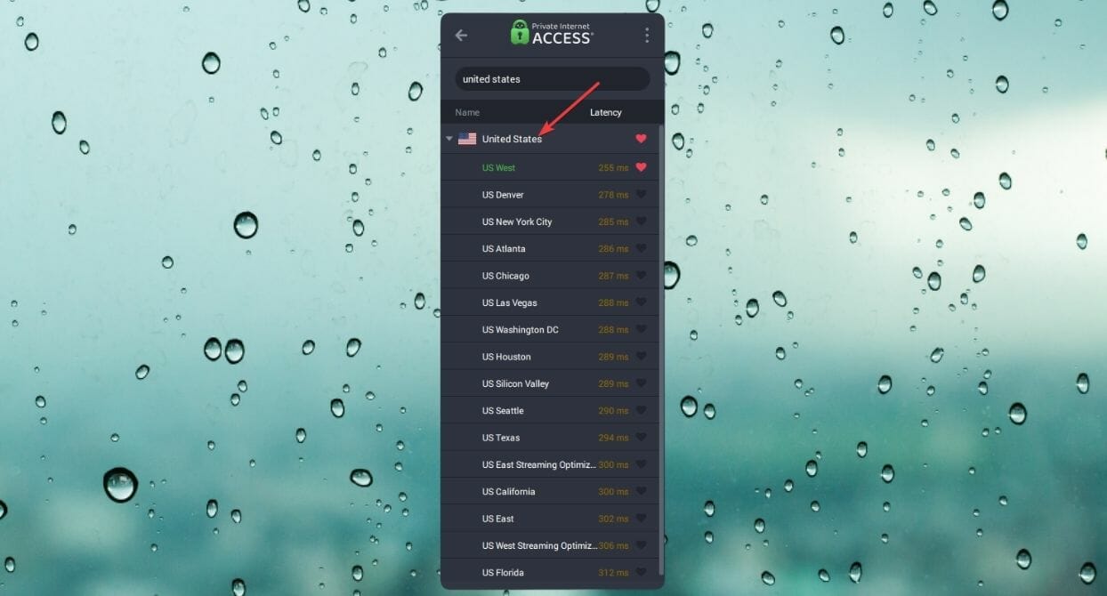 connect to US server PIA