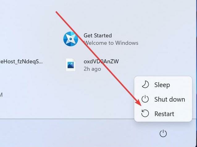 Rebooting the computer